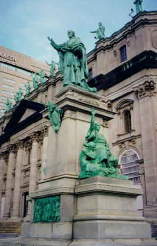 Mgr Bourget monument at Cathedrale Marie-Reine-du-Monde